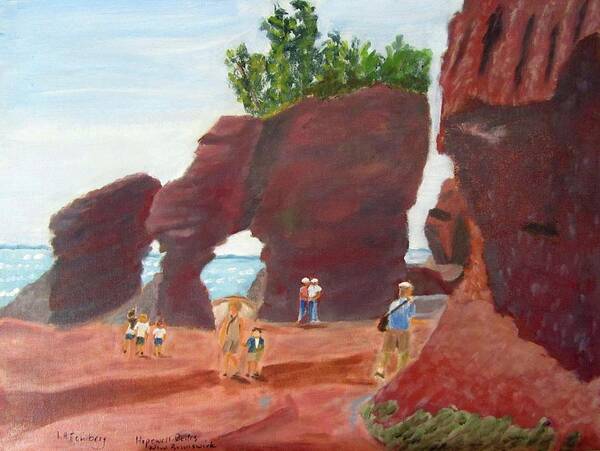 Canada Poster featuring the painting Hopewell Rocks2 by Linda Feinberg