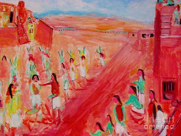 Hopi Indian Ritual Poster featuring the painting Hopi Indian Ritual by Stanley Morganstein