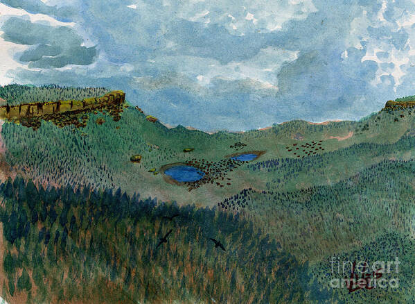 Landscape Poster featuring the painting Hysham Rangeland by Victor Vosen