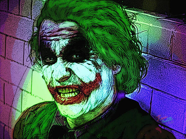 Joker Poster featuring the mixed media Joker by Kevin Caudill