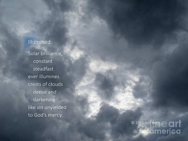 Clouds Poster featuring the photograph Illumined by Ann Horn