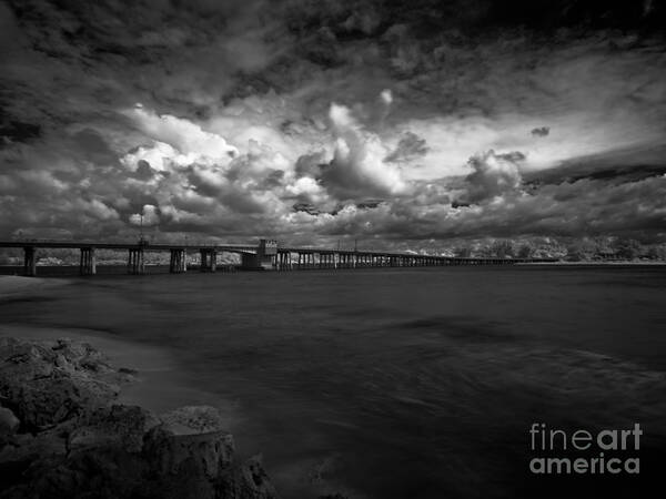 Infrared Poster featuring the photograph Infrared Longboat Pass Bridge by Rolf Bertram