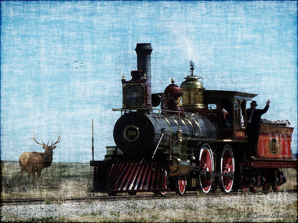 Railroad Poster featuring the photograph Iron Horse Invades the Plains by Lianne Schneider