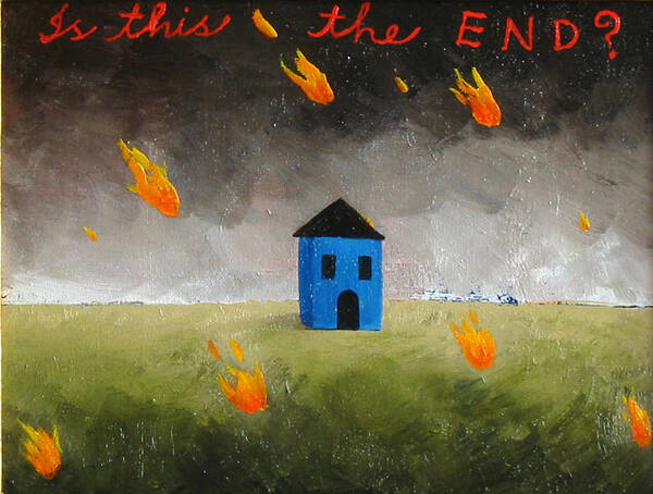 House Poster featuring the painting Is This The End by Pauline Lim