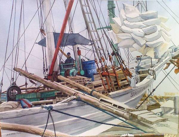 Maritime Poster featuring the painting Jakarta Run by Tim Johnson