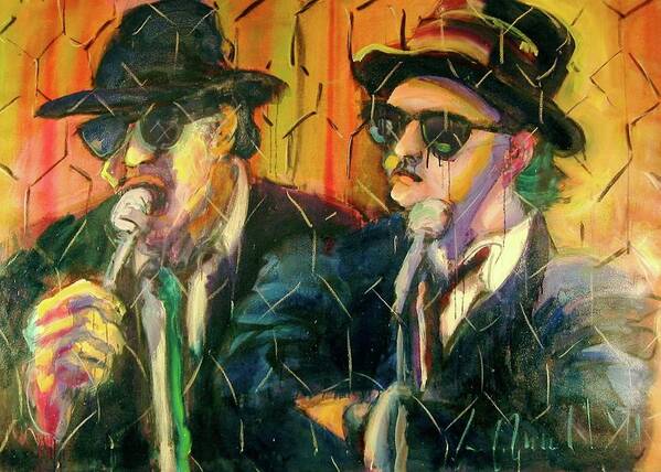 Portraits Poster featuring the painting Jake and Elwood by Les Leffingwell