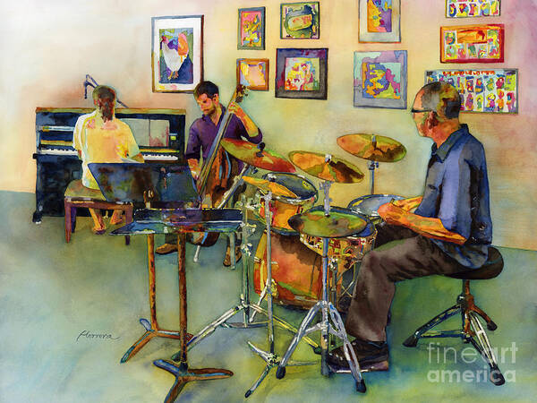 Jazz Poster featuring the painting Jazz at the Gallery by Hailey E Herrera