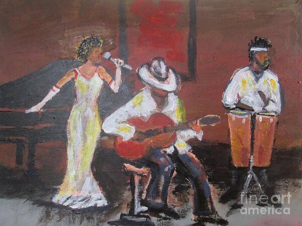 Jazz Poster featuring the painting Jazz Trio by Jennylynd James