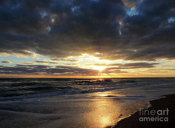 Jensen Beach Florida Poster featuring the painting Jensen Beach Sunrise 3 by Bill Holkham