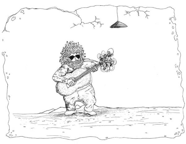 Jerry Garcia Poster featuring the drawing Jerry Garcia by Mike Mooney