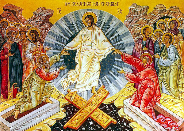 Resurrection Of Christ Poster featuring the painting Jesus Bliss by Munir Alawi