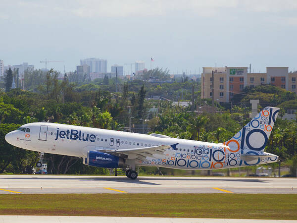 Jetblue Poster featuring the photograph Jet Blue Blues Brothers by Dart Humeston