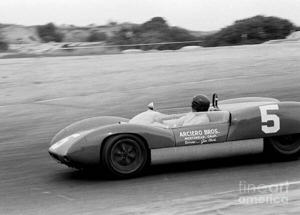 Jim Clark Poster featuring the photograph Jim Clark Laguna seca by Robert K Blaisdell