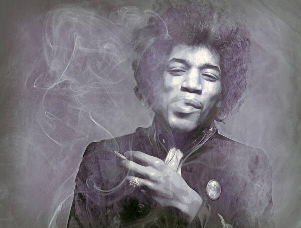 Jimi Hendrix Poster featuring the photograph Jimi's Fug by Mal Bray
