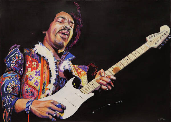 Jimmy Hendrix Poster featuring the painting Jimmy Hendrix by Chris Benice