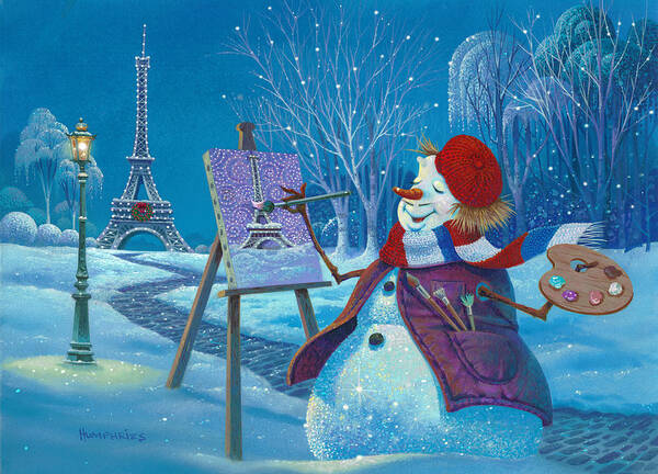 Michael Humphries Poster featuring the painting Joyeux Noel by Michael Humphries