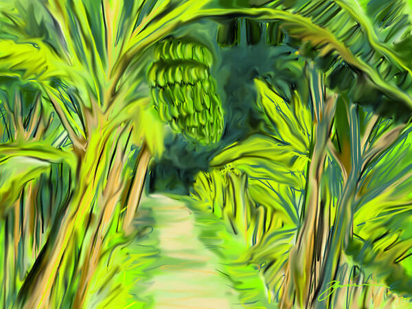 Jungle Poster featuring the digital art Jungle Path by Jean Pacheco Ravinski