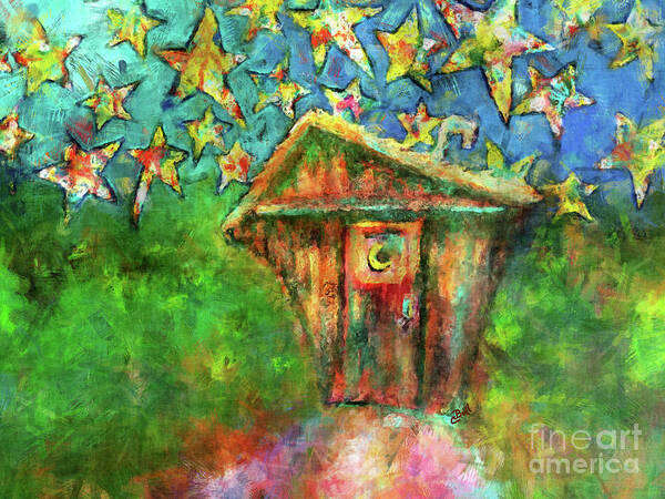 Outhouse Poster featuring the painting Kaleidoscope Skies by Claire Bull