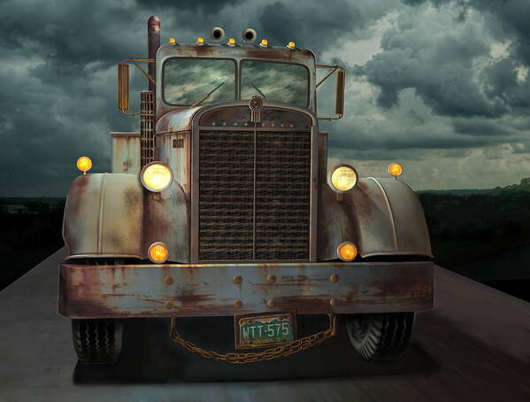 Kenworth Poster featuring the digital art Kenworth Old Workhorse by Stuart Swartz