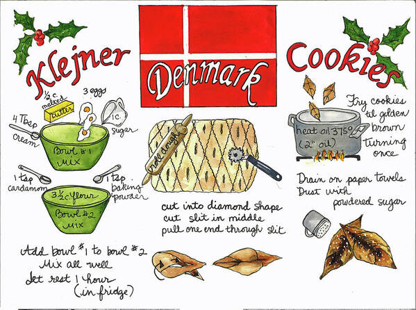 Denmark Poster featuring the painting Klejner Cookies by Diane Fujimoto