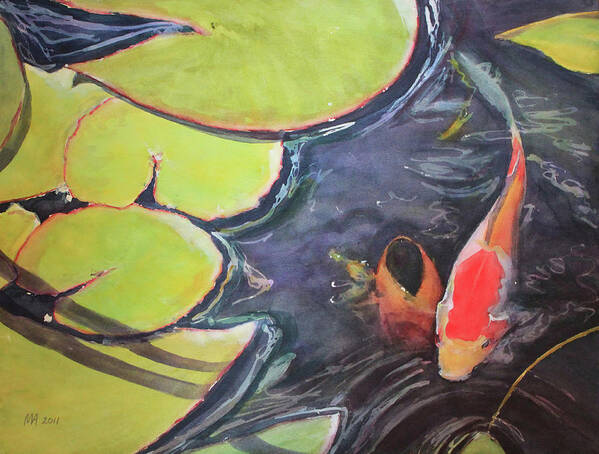 Koi Poster featuring the painting Koi Pond by Madeleine Arnett