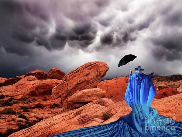 Lady In Blue Poster featuring the photograph Lady In Blue Nevada by Bob Christopher