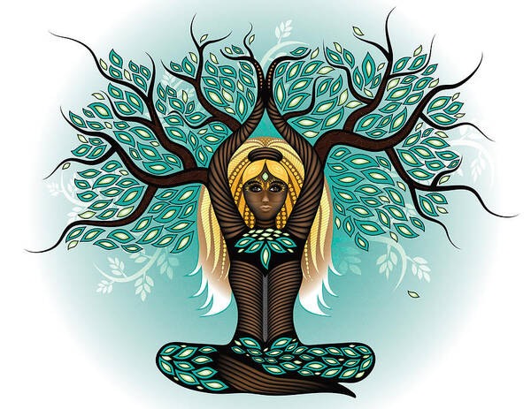 Tree Art Poster featuring the digital art Lady Shaman Tree by Serena King