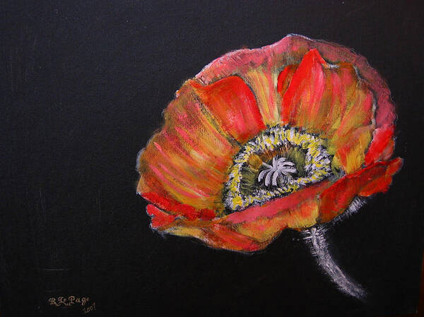 Poppy Poster featuring the painting Large Poppy by Richard Le Page