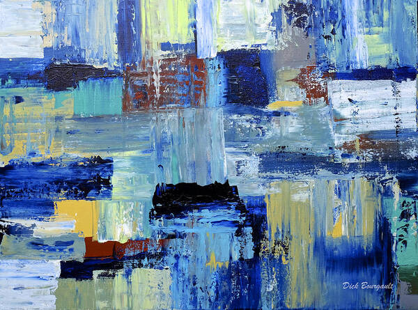 Abstract Poster featuring the painting Layers of Color by Dick Bourgault