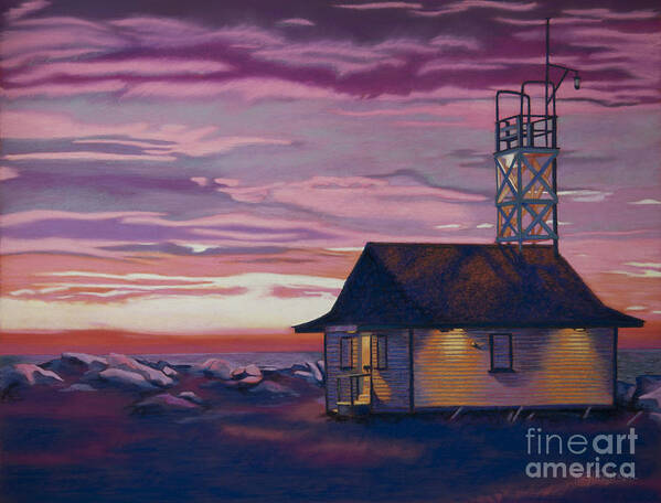 Canada Poster featuring the pastel Leuty Life Guard House by Tracy L Teeter 