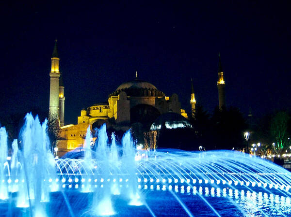 Istanbul Poster featuring the photograph Lights of Istanbul by Rachel Morrison