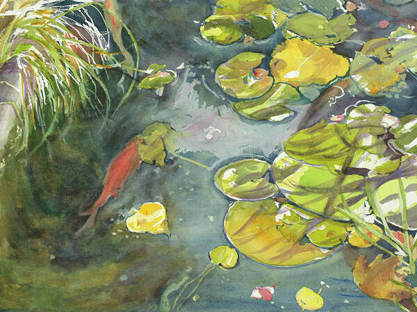 Ponds Poster featuring the painting Lily Pad Pond by Madeleine Arnett