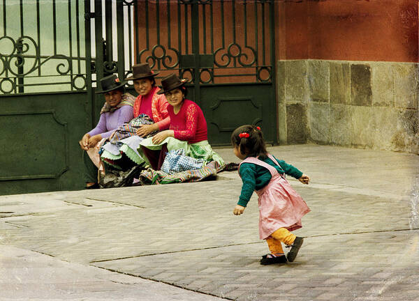 Lima Poster featuring the photograph Little Girl on the Streets of Lima, Peru by Kathryn McBride