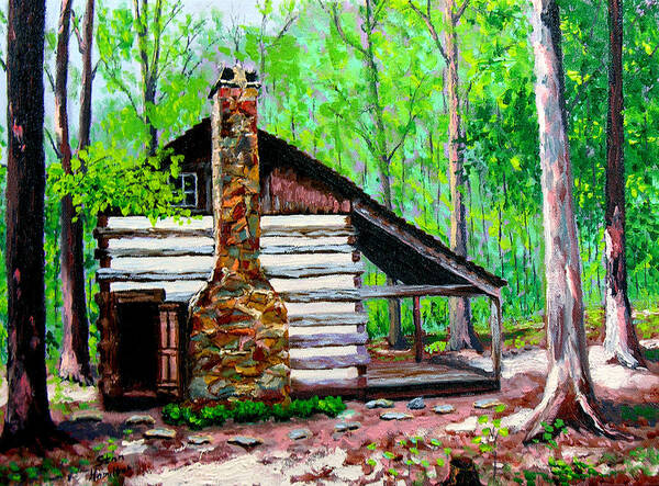 Log Cabin Poster featuring the painting Log Cabin V by Stan Hamilton