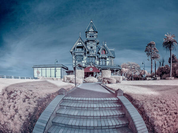 Greg Nyquist Poster featuring the photograph Long Pathway to Carson Mansion by Greg Nyquist