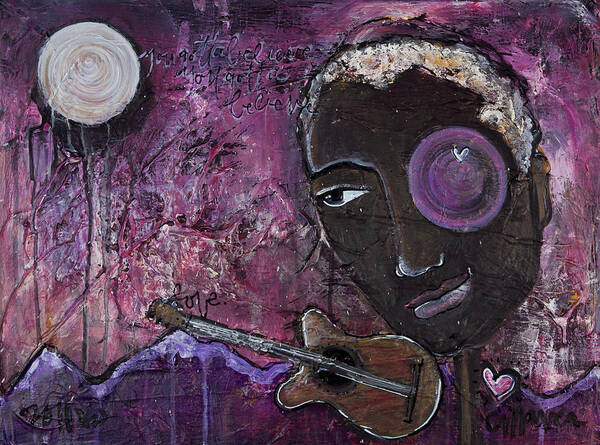 Jonathan Butler Poster featuring the painting Love for Jonathan Butler by Laurie Maves ART