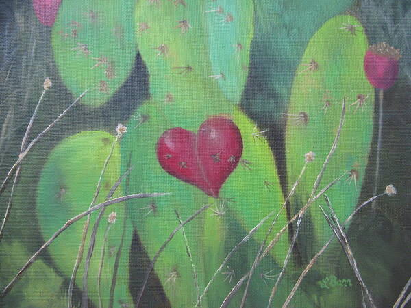 Cactus Poster featuring the painting Love is All Around Us by Lisa Barr