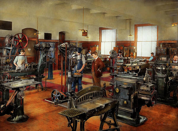 Bureau Of Standards Poster featuring the photograph Machinist - The standard way 1915 by Mike Savad
