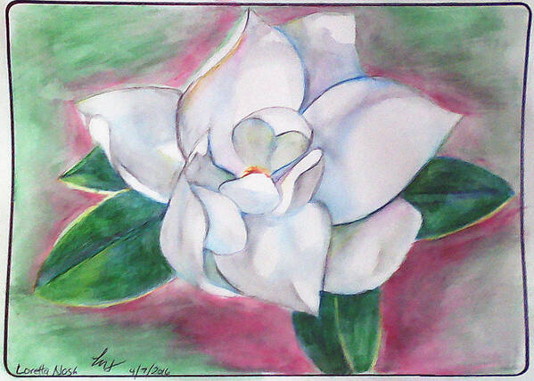 Magnolia Poster featuring the painting Magnolia 2 by Loretta Nash