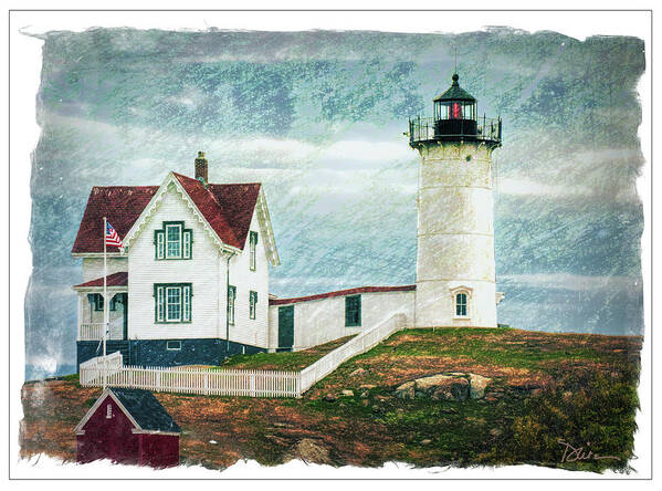 Lighthouse Poster featuring the photograph Maine Lighthouse by Peggy Dietz