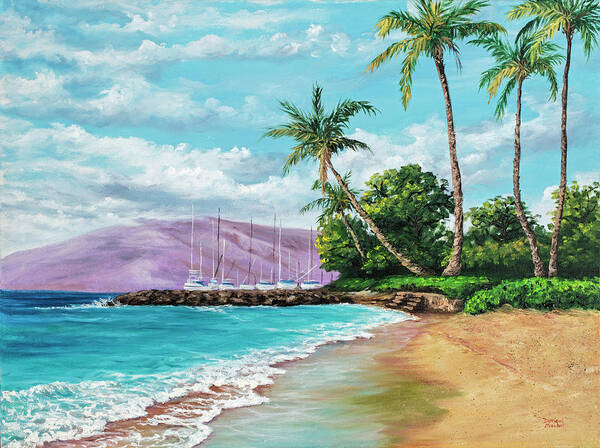 Darice Poster featuring the painting Makila Beach by Darice Machel McGuire