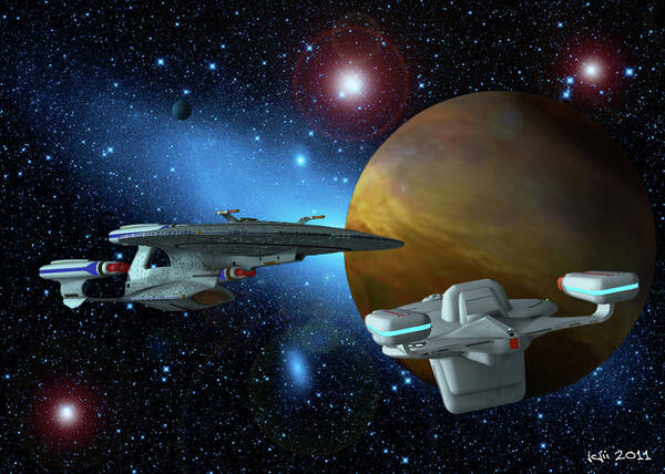 Star Trek Poster featuring the digital art Meeting by J Carrell Jones