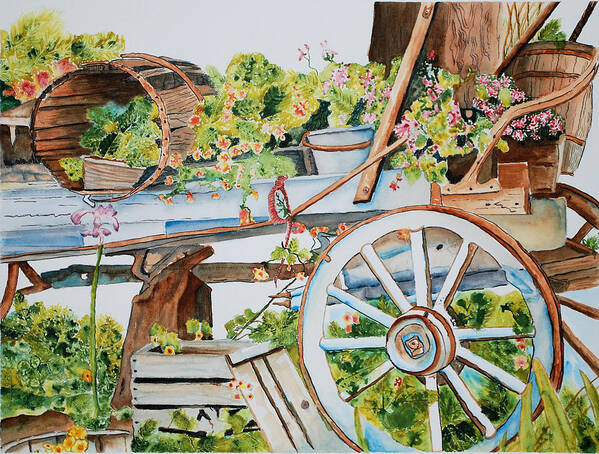 Watercolor Poster featuring the painting Mendocino Wagon by Gerald Carpenter