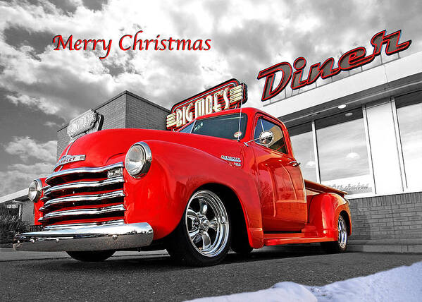 Chevrolet Truck Poster featuring the photograph Merry Christmas Chevy Pickup by Gill Billington
