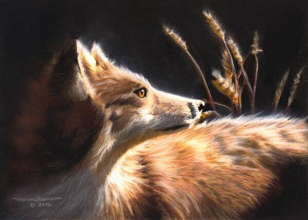 Fox Poster featuring the painting Midnight Fox by Melissa Herrin