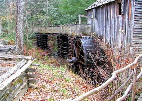 Water Powered Poster featuring the photograph Mill at Cades Cove by Robert McCulloch