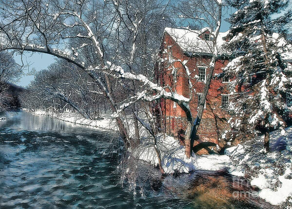 Winter Poster featuring the photograph Mill House in Winter by Geoff Crego