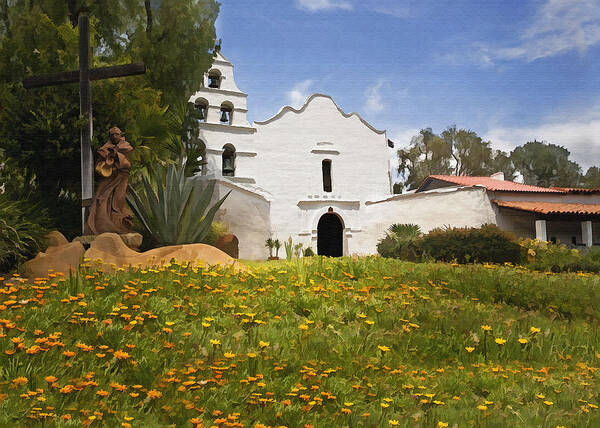 Architecture Poster featuring the photograph Mission San Diego de Alcala by Sharon Foster