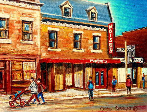 Moishes Steakhouse Poster featuring the painting Moishes The Place For Steaks by Carole Spandau