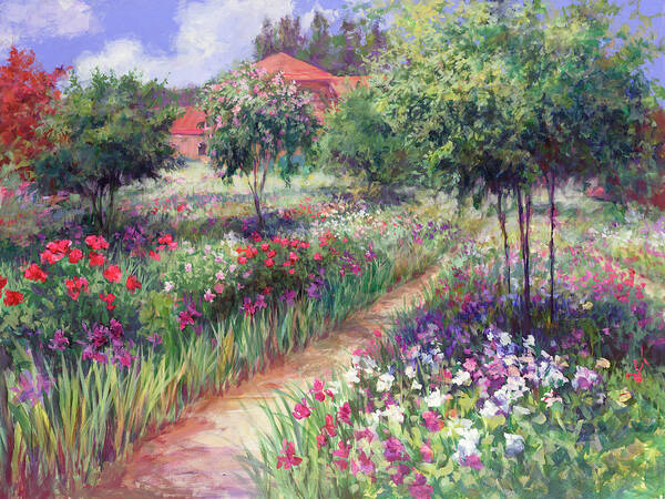 Landscape Poster featuring the painting Monet's Garden by Laurie Snow Hein